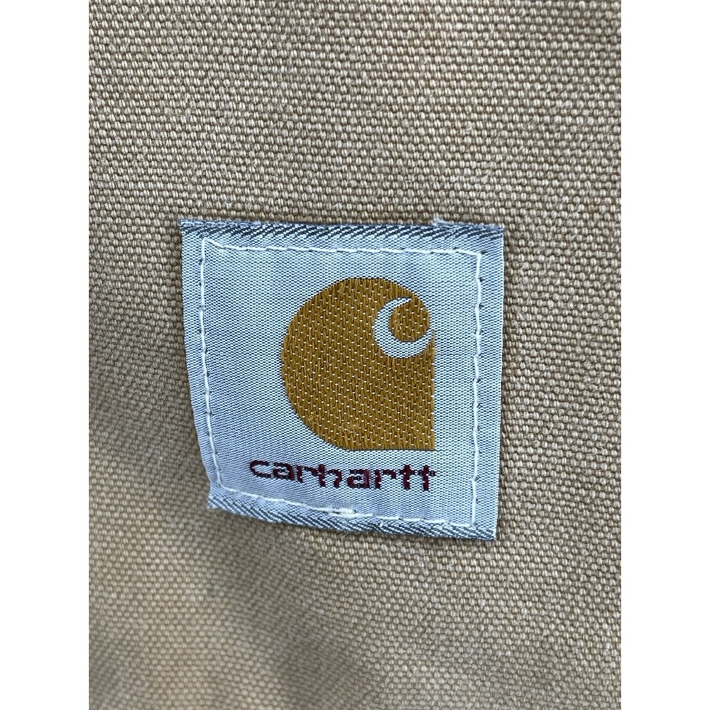Rare vintage Carhartt Tan Brown Collar Duck Canvas Coverall Jumpsuit - Picture 2 of 16